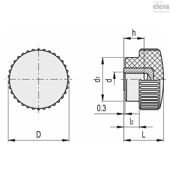 Brass Boss, Threaded Blind Hole, B.193/50 B-M12